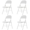 4pcs Elegant Foldable Iron & PVC Chairs for Convention & Exhibition White - as picture