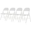 4pcs Elegant Foldable Iron & PVC Chairs for Convention & Exhibition White - as picture