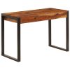 Desk 43.3"x21.7"x30.7" Solid Sheesham Wood and Steel - Brown