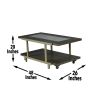 Modern Cross Tie End Table - Beveled Glass Top, Contrasting Natural and Cherry Finish - Unique Accent Piece, Stylish Home Brightener - as Pic