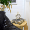 Westclox Vintage White Metal QA Analog Table Clock: Timeless Elegance - Westclox