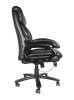 Executive Office Chair; High Quality PU Leather Chair with Soft Cushion and Backrest;  400lbs; Black - black