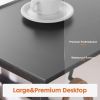 Modern Simple Style Home Office Writing Desk with 2-Tier Drawers Storage,Black Wood,47IN - as Pic