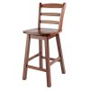 Scalera Ladder Back Swivel Seat Counter Stool; Walnut - 94104
