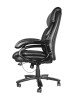 Executive Office Chair; High Quality PU Leather Chair with Soft Cushion and Backrest;  400lbs; Black - black