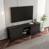 WESOME TV Stand Storage Media Console Entertainment Center with 2 Doors, Multiple Colors - Black Walnut