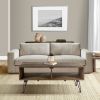 Betsy 42 Inch Reclaimed Wood Rectangle Farmhouse Coffee Table With Storage, Iron Legs, Natural Brown - as Pic