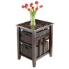 Zoey Side Table Faux Marble Top with 2 Baskets - 76320