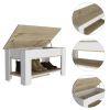 Karmen 1-Shelf Lid Top Storage Table Light Oak and White - as Pic