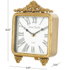 DecMode 8" Gold Metal Scroll Antique Style Clock - DecMode