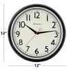 Westclox 12' Black Retro Analog Quartz Accurate Wall Clock with Easy-to-Read Dial. - Westclox