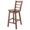 Scalera Ladder Back Swivel Seat Counter Stool; Walnut - 94104