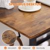 Modern Simple Style Wooden Work Office Desks with Storage,31 Inch,Brown - as Pic