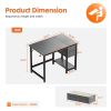 Modern Simple Style Home Office Writing Desk with 2-Tier Drawers Storage,Black Wood,47IN - as Pic