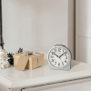 Seiko 4 inch Marui Beep Alarm Silver Analog Traditional Quartz Desk Clock QHE198SLH - Seiko