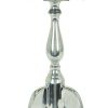 Traditional Style Aluminum Accent Table With Pedestal Base, Silver - as Pic