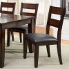 Dark Cherry Finish Solid wood Transitional Style Kitchen Set of 2pcs Dining Chairs Bold & Sturdy Design Chairs Dining Room Furniture Padded Leatherett