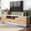 Modern TV stand for TVs up to 80'' , Media Console with Multi-Functional Storage, Entertainment Center with Door Rebound Device, TV cabinet for living