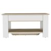 Karmen 1-Shelf Lid Top Storage Table Light Oak and White - as Pic