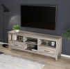 70.08 Inch Length TV Stand for Living Room and Bedroom, with 2 Drawers and 4 High-Capacity Storage Compartment, Grey Walnut - as Pic