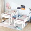 Twin over Twin over Twin Triple Bunk Bed,White - as Pic