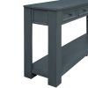 TREXM Console Table/Sofa Table with Storage Drawers and Bottom Shelf for Entryway Hallway (Navy) - as Pic