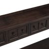 TREXM Rustic Entryway Console Table, 60" Long Sofa Table with two Different Size Drawers and Bottom Shelf for Storage (Espresso) - as Pic