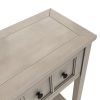 TREXM Rustic Entryway Console Table, 60" Long Sofa Table with two Different Size Drawers and Bottom Shelf for Storage (Gray Wash) - as Pic
