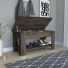 Karmen 1-Shelf Lid Top Storage Table Dark Brown - as Pic