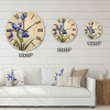 Designart 'Blue Iris Flower Retro Style' Traditional Wood Wall Clock - Designart