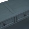 TREXM Console Table/Sofa Table with Storage Drawers and Bottom Shelf for Entryway Hallway (Navy) - as Pic