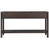 TREXM Rustic Entryway Console Table, 60" Long Sofa Table with two Different Size Drawers and Bottom Shelf for Storage (Espresso) - as Pic