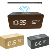 Zunammy Wooden Digital LED Alarm Clock with Wireless Charger Qi Pad - Wooden - Zunammy