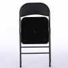 6pcs Elegant Foldable Iron & PVC Chairs for Convention & Exhibition Black - as picture