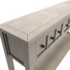 TREXM Rustic Entryway Console Table, 60" Long Sofa Table with two Different Size Drawers and Bottom Shelf for Storage (Gray Wash) - as Pic