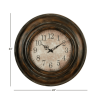 DecMode 24" Brown Metal Wall Clock with Fluted Frame - DecMode