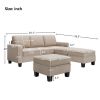 81.1*76.3*35" Reversible Sectional Couch with Storage Ottoman L-Shaped Sofa,Sectional Sofa with Chaise,Nailheaded Textured Fabric 3 pieces Sofa Set,Wa