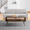 Betsy 42 Inch Reclaimed Wood Rectangle Farmhouse Coffee Table With Storage, Iron Legs, Natural Brown - as Pic