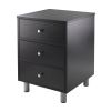Daniel Accent Table with 3 Drawers; Black Finish - 20933