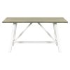 6 Piece Dining Table Set Wood Dining Table and chair Kitchen Table Set with Table;  Bench and 4 Chairs;  Rustic Style; White+Gray - White+Gray