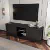 WESOME TV Stand Storage Media Console Entertainment Center with 2 Doors, Multiple Colors - Black Walnut