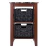 Zoey Side Table Faux Marble Top with 2 Baskets - 76320