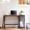 Modern Simple Style Home Office Writing Desk with 2-Tier Drawers Storage,Black Wood,47IN - as Pic