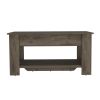 Karmen 1-Shelf Lid Top Storage Table Dark Brown - as Pic