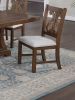 Formal Classic Crafted Design Dining Room Set of 2 Chairs Wooden Cushion Seat Distressed paint Chairs - as Pic