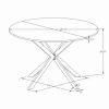 47.24'' Modern Cross Leg Round Dining Table, Black Top Occasional Table, Two Piece Removable Top, Matte Finish Iron Legs - as Pic