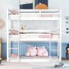 Twin over Twin over Twin Triple Bunk Bed,White - as Pic