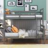 Twin over Full Bunk Bed with ladder, Safety Guardrail, Perfect for Bedroom, Gray - as Pic