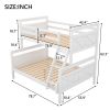 Twin over Full Bunk Bed with ladder, Safety Guardrail, Perfect for Bedroom, White(Old SKU: SM000118AAK-1) - as Pic