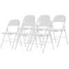 6pcs Elegant Foldable Iron & PVC Chairs for Convention & Exhibition White - as picture